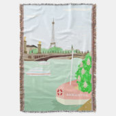 Monogram Paris Cityscape Spring Throw Blanket Deken (Voorkant Verticaal)