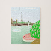 Monogram Paris Eifel Tower Puzzle met Gift Box Legpuzzel (Verticaal)