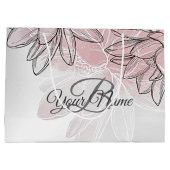 Monogram Party roze White Flower Silver Groot Cadeauzakje (Achterkant)