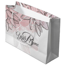 Monogram Party roze White Flower Silver Groot Cadeauzakje