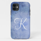 Monogram Pas Blauw en Wit aan Case-Mate iPhone Case (Achterkant)