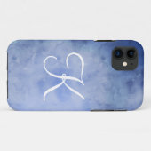Monogram Pas Blauw en Wit aan Case-Mate iPhone Case (Achterkant (horizontaal))