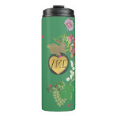 Monogram Pasen Bunny Green Fruit en Bloemen Therm Thermosbeker (Voorkant)
