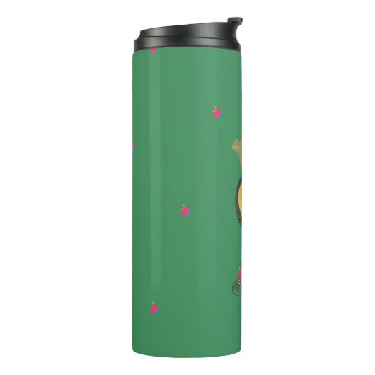 Monogram Pasen Bunny Green Fruit en Bloemen Therm Thermosbeker (Gedraaid links)