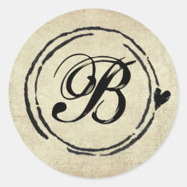Monogram paspoort stempel sticker