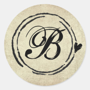 Monogram paspoort stempel sticker