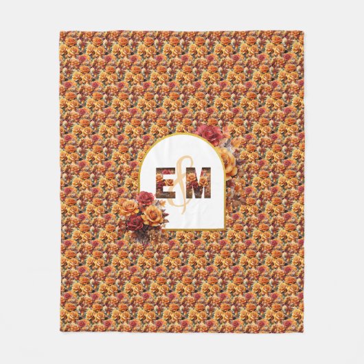 Monogram Passen getrouwd Jubileum Trouwgeschenk Fleece Deken (Voorkant)