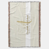 Monogram Passen getrouwd Weddenschap Goud Elegant  Deken (Voorkant Verticaal)