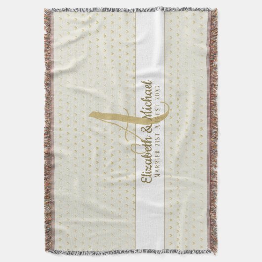 Monogram Passen getrouwd Weddenschap Goud Elegant  Deken (Voorkant Verticaal)