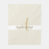 Monogram Passen getrouwd Weddenschap Goud Elegant  Fleece Deken (Voorkant)