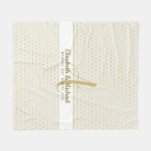 Monogram Passen getrouwd Weddenschap Goud Elegant  Fleece Deken (Voorkant (Horizontaal))