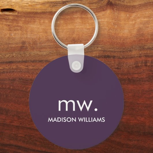 Monogram pasta ellegant stijlvol, modern minimalis sleutelhanger (Achterkant)