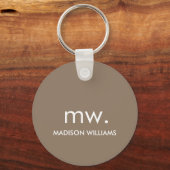 Monogram pasta ellegant stijlvol, modern minimalis sleutelhanger (Voorkant)