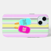Monogram pastbanden en popsicles Case-Mate iPhone case (Achterkant (horizontaal))