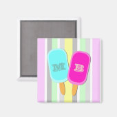 Monogram pastbanden en popsicles magneet (Voorkant / Achterkant)