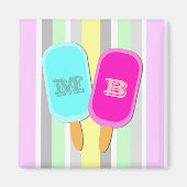 Monogram pastbanden en popsicles magneet (Voorkant)