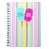 Monogram pastbanden en popsicles notitieboek (Voorkant)