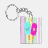Monogram pastbanden en popsicles sleutelhanger (Voorkant Links)