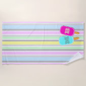 Monogram pastbanden en popsicles strandlaken (Voorkant)
