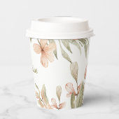 Monogram pastel baby roze sky baby bloemontwerp papieren bekers (Achterkant)