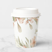 Monogram pastel baby roze sky baby bloemontwerp papieren bekers (Voorkant)