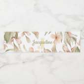 Monogram pastel baby roze sky baby bloemontwerp waterfles etiket (Enkel label)