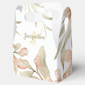 Monogram pastel babyroze lucht baby bloem ontwerp bedankdoosjes (Geopend)