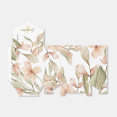 Monogram pastel babyroze lucht baby bloem ontwerp bedankdoosjes (Uitgevouwen)