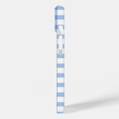 Monogram | Pastel Blue Gingham Pset Checker Case-Mate iPhone Case (Achterkant / Links)