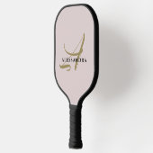 Monogram pastel blush roze goud zwart minimalist pickleball paddle (Links)
