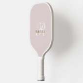 Monogram pastel blush roze wit goud minimalist pickleball paddle (Links)