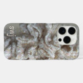 Monogram Pastel Boho Neutral Gold Cream Ruffle Case-Mate iPhone Case (Achterkant (horizontaal))