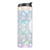 Monogram Pastel Custom Tumbler Gift voor haar Thermosbeker (Gedraaid links)