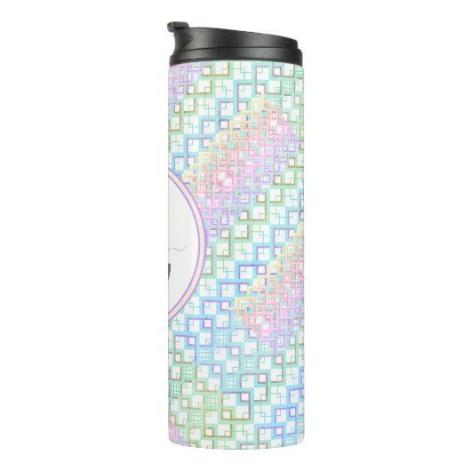 Monogram Pastel Custom Tumbler Gift voor haar Thermosbeker (Geroteerd rechts)