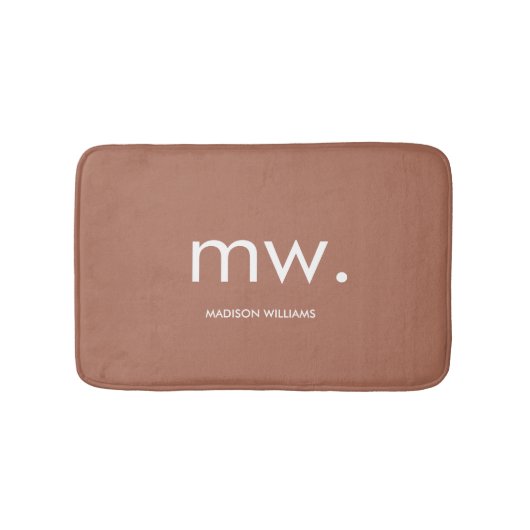 Monogram Pastel Elegante Stijlvolle Moderne Minima Badmat (Voorkant)