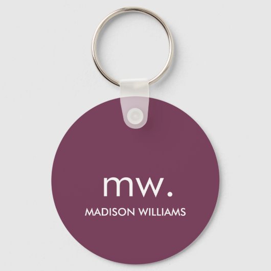 Monogram Pastel Elegante Stijlvolle Moderne Minima Sleutelhanger (Voorkant)