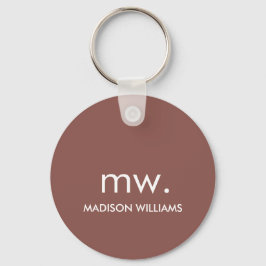 Monogram Pastel Elegante Stijlvolle Moderne Minima Sleutelhanger