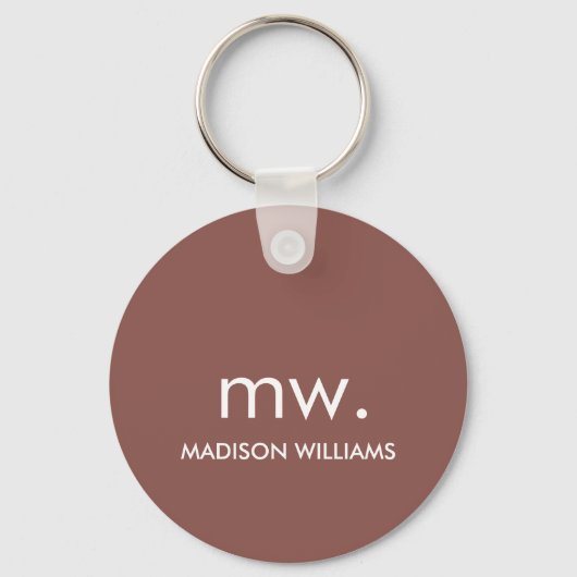 Monogram Pastel Elegante Stijlvolle Moderne Minima Sleutelhanger (Voorkant)