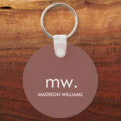 Monogram Pastel Elegante Stijlvolle Moderne Minima Sleutelhanger (Voorkant)