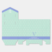 Monogram Pastel Groen Blauw Favoriete Doos Bedankdoosjes (Ongevouwen)