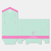 Monogram Pastel Groen Roze Favoriet Box Bedankdoosjes (Ongevouwen)