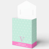 Monogram Pastel Groen Roze Favoriet Box Bedankdoosjes (Open)