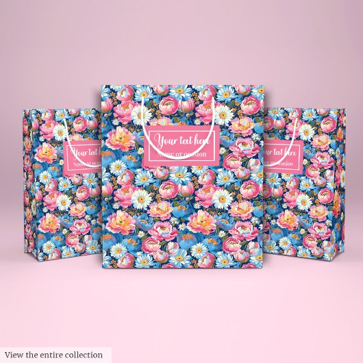 Monogram pastel kleuren waterverf geschenkverpakki medium cadeauzakje