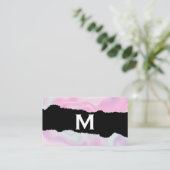 Monogram | Pastel Liquid Background | Torn-effect Visitekaartje (Staand voorkant)