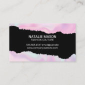 Monogram | Pastel Liquid Background | Torn-effect Visitekaartje (Achterkant)