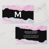 Monogram | Pastel Liquid Background | Torn-effect Visitekaartje (Voorkant / Achterkant)