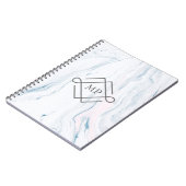 Monogram pastel marmeren steen notitieboek (Linkerzijde)