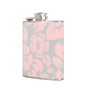 Monogram Pastel Pink en Gray Floral Heupfles (Links)