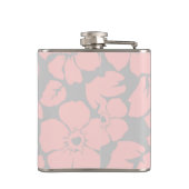 Monogram Pastel Pink en Gray Floral Heupfles (Achterkant)