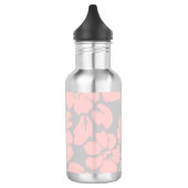 Monogram Pastel Pink en Gray Floral Waterfles (Links)